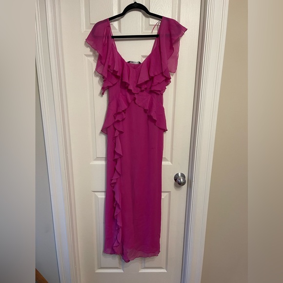 Zara Ruffled Midi Slip Dress - Picture 2 of 5